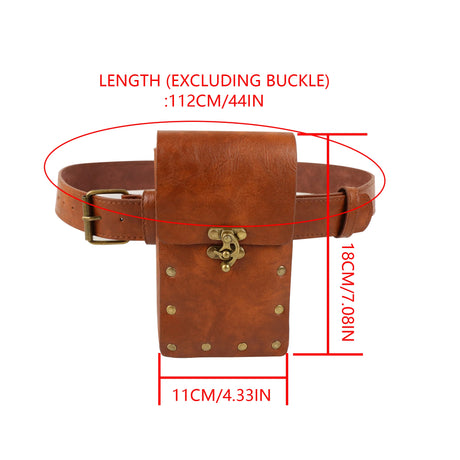 Medieval Leather Belt Copper Coin Scabbard Waist Bag Renaissance Cosplay