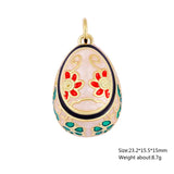 Enamel Easter Egg Pendants 18K Gold Plated Charms For DIY Earrings Necklaces Jewellery Making