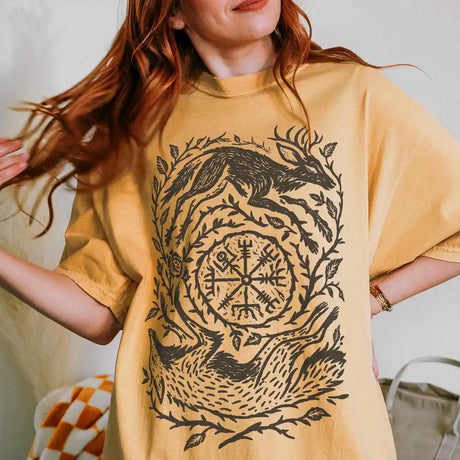 Fox Yin Yang T-Shirt Witchy Forestcore Tee