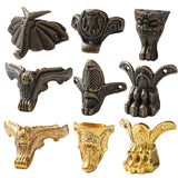 4Pcs Antique Wood Box Feet Leg Corner Protector Jewelry Gift Box Decorative Feet Metal Corner Bracket For Furniture Hardware