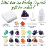20pc Natural Crystal Gift Box Amethyst Raw Stone Selenite Healing Stones