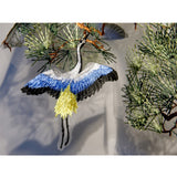 Woodland Blue Cranes Embroidered Shawl Bolero Capes