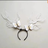 Forest Goddess Headwear Antler Deer Flower Crown Headbands Long Branches Photo Shoot Props