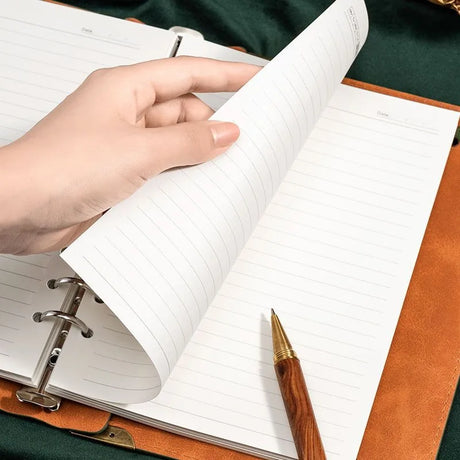 A5 Leather Loose-leaf Binder Notebook with 240 Inner Pages