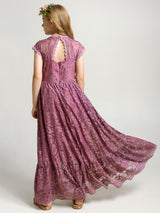 Girls Flower Girl Dress Lace Cotton Maxi Dresses