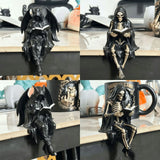 Gothic Dark Fantasy Book Shelf Figures Resin Figurines Grim Reaper Fantasy Library Decor