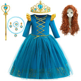 Halloween Cosplay Brave Princess Merida Dress Girls Costumes