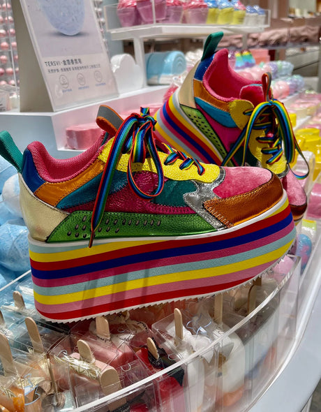 Rosie's Rainbow Sneakers Chunky Platform Shoes
