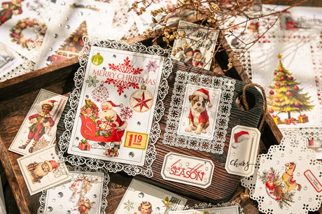 3 Sheet Large Christmas RUB ON Transfer Stickers Junk Journal DIY Scrapbooking Craft Stickers