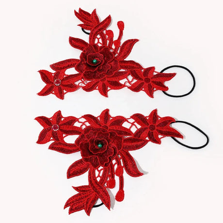 Flower Fairy Wrist Cuffs Embroidered Wristband Dance Accessories