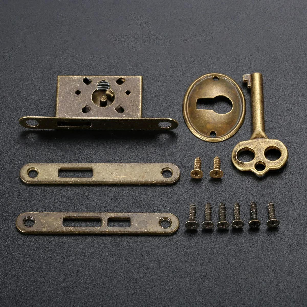 Antiqued Door Lock Set Furniture Hardware Fittings Counter Drawer Bronze Sliding Door Lock with Key