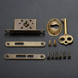 Antiqued Door Lock Set Furniture Hardware Fittings Counter Drawer Bronze Sliding Door Lock with Key