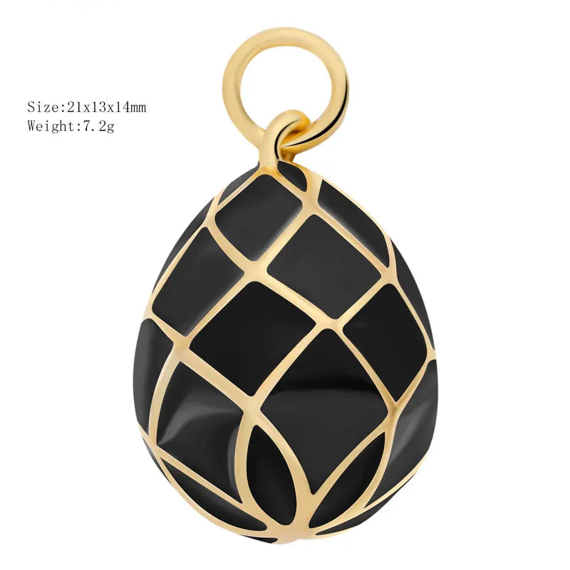 Enamel Easter Egg Pendants 18K Gold Plated Charms For DIY Earrings Necklaces Jewellery Making