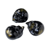 Natural Gemstone Golden Obsidian Sleeping Cat