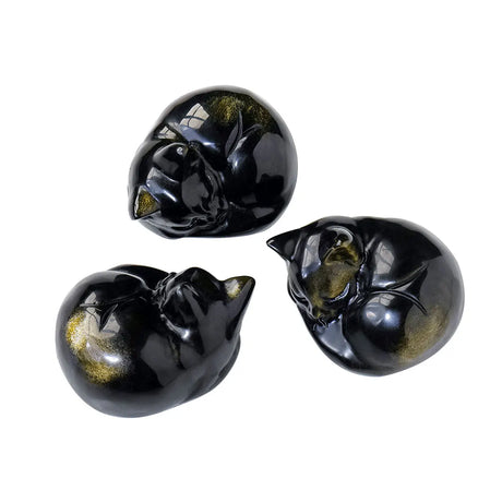 Natural Gemstone Golden Obsidian Sleeping Cat