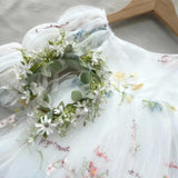 Fairy Faith's Baby Toddler Girls Birthday Dress Embroidered Butterfly Flower Girls Dress