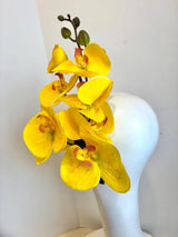 Handcrafted Large Realistic Orchid Statement Headpiece Floral Headband for Weddings Races Photoshoots