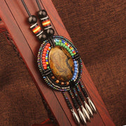 Handmade Beaded Leather Boho Necklaces