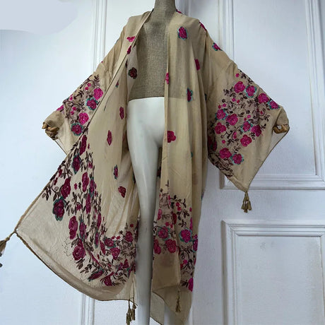 Rose's Embroidered Bohemian Cover Up Kimono