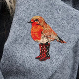Bird With Boots Embroidered Iron On Patch DIY Craft