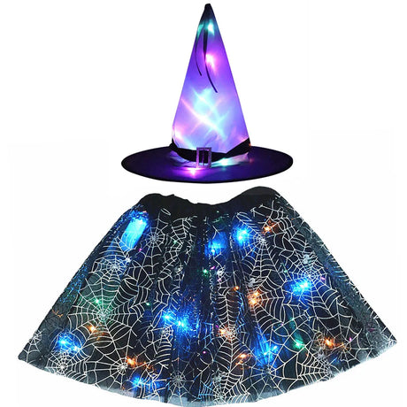 LED Witch Stars Tutu Skirt Glow Party Costumes Halloween