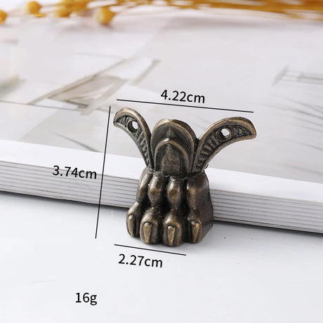 4Pcs Antique Wood Box Feet Leg Corner Protector Jewelry Gift Box Decorative Feet Metal Corner Bracket For Furniture Hardware