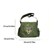 Luna Moth Butterfly Print Canvas Shoulder Bag Crossbody Messenger Bag