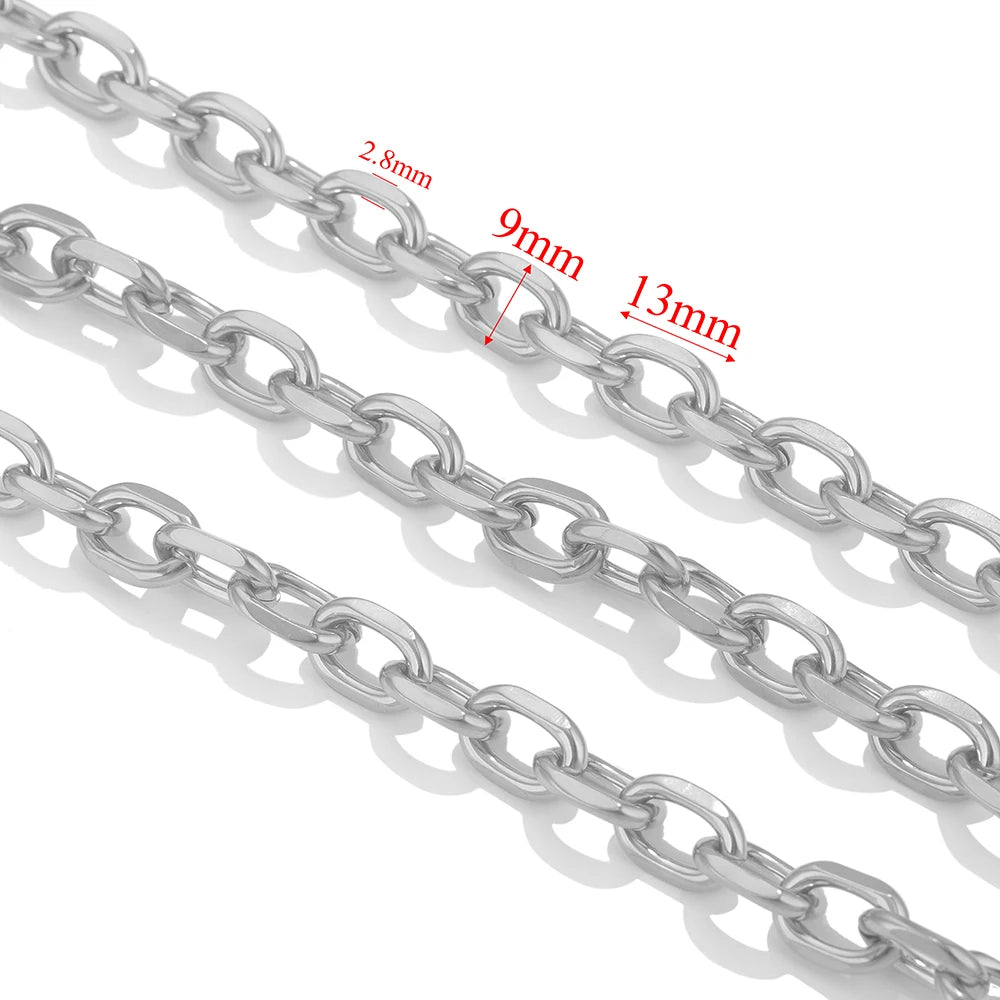 1meter PVD Gold Plated Stainless Steel Thick Large Heavy Chains Necklace Bracelet DIY Jewellery Making Finding