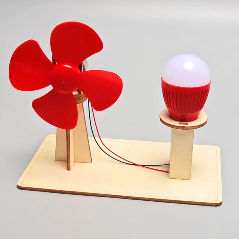 Wooden Hand Generator Kids Science Toy STEM Technology Gadget Physics Kit Educational Toys for Children