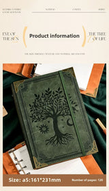 A5 Leather Loose-leaf Binder Notebook with 240 Inner Pages