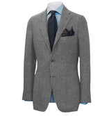 Mens British Herringbone Tweed Wool Suit Jacket