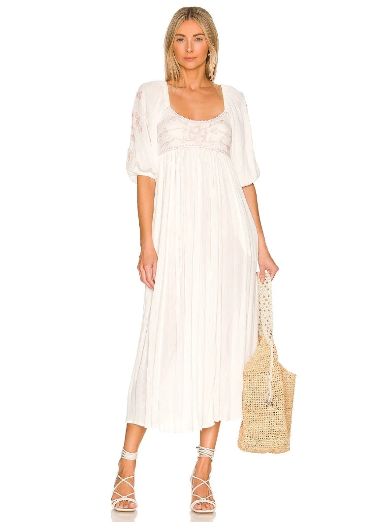 Nerissa's Boho Embroidered Dress