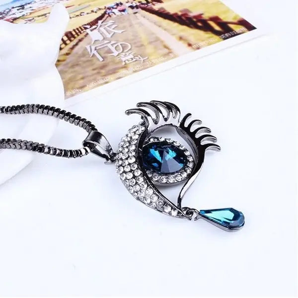 Blue Eye Tear Drop Necklace