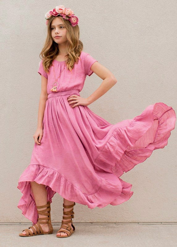 Girls Maxi Lace Chiffon Photoshoot Dresses For 3-15 Years