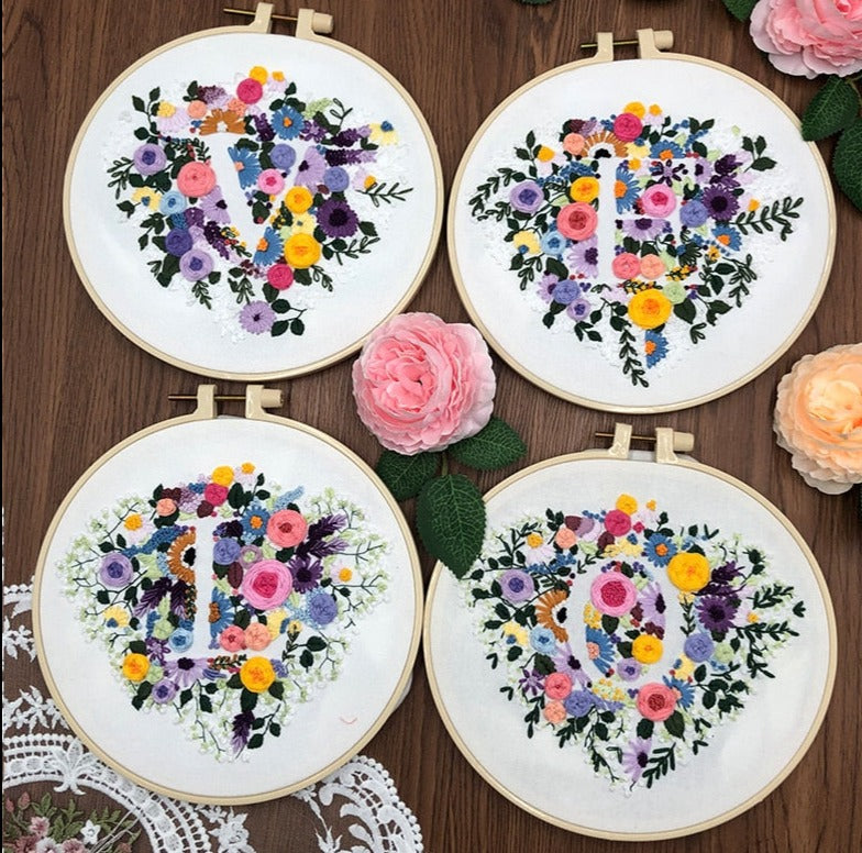 DIY Bouquet LOVE Embroidery Set Needlework for Beginners DIY Craft Kit