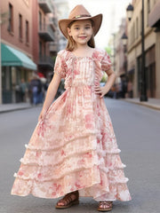 Summer Girl's Photoshoot Worthy Floral Maxi Dress