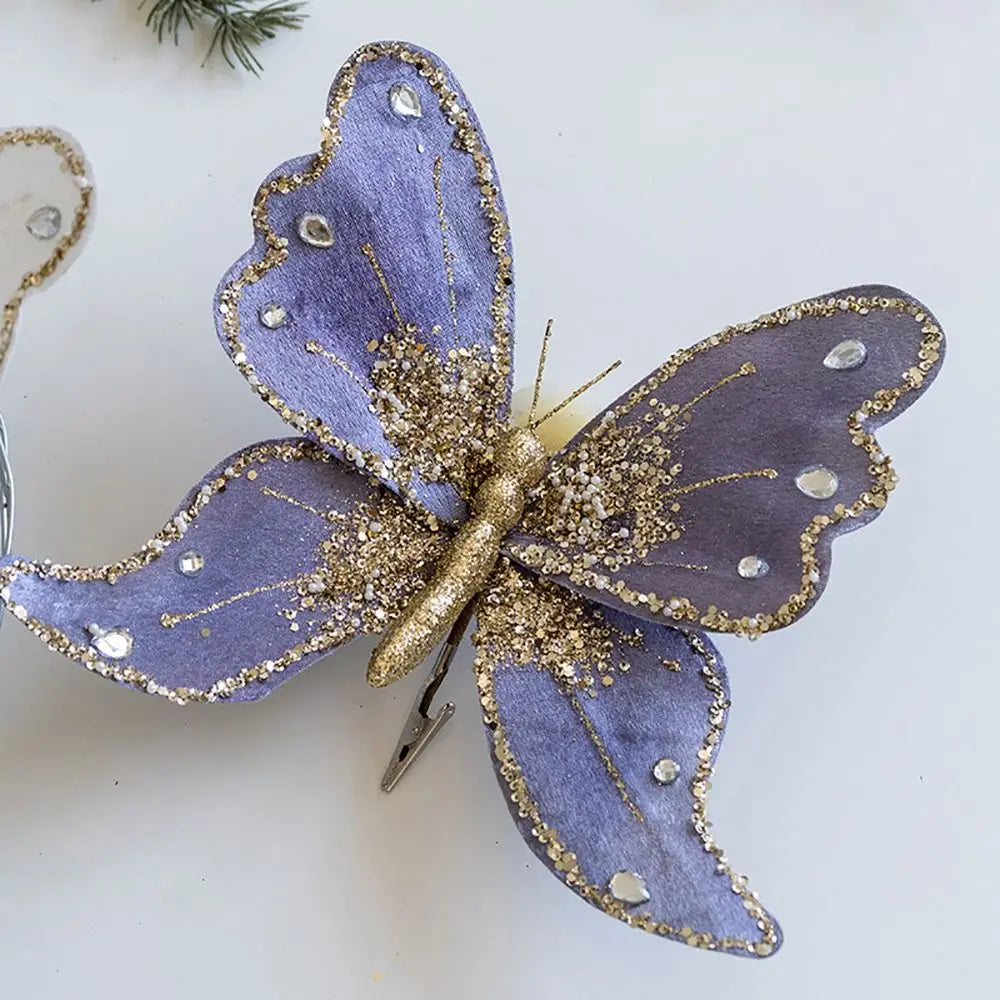Large Glitter Butterflies Christmas Tree Decorations 25*21cm