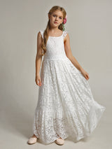 Girls Lace Bohemian Long Photoshoot Dresses