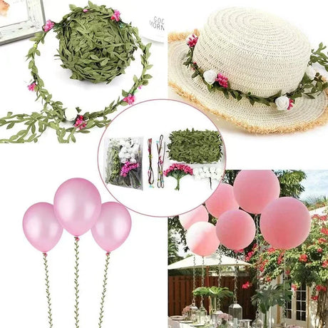 20M Leaf Ribbon Green Vine Garland Ribbon DIY Crafts Gift Wrapping