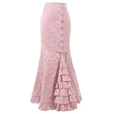 Gothic Long Steampunk Trumpet Skirts