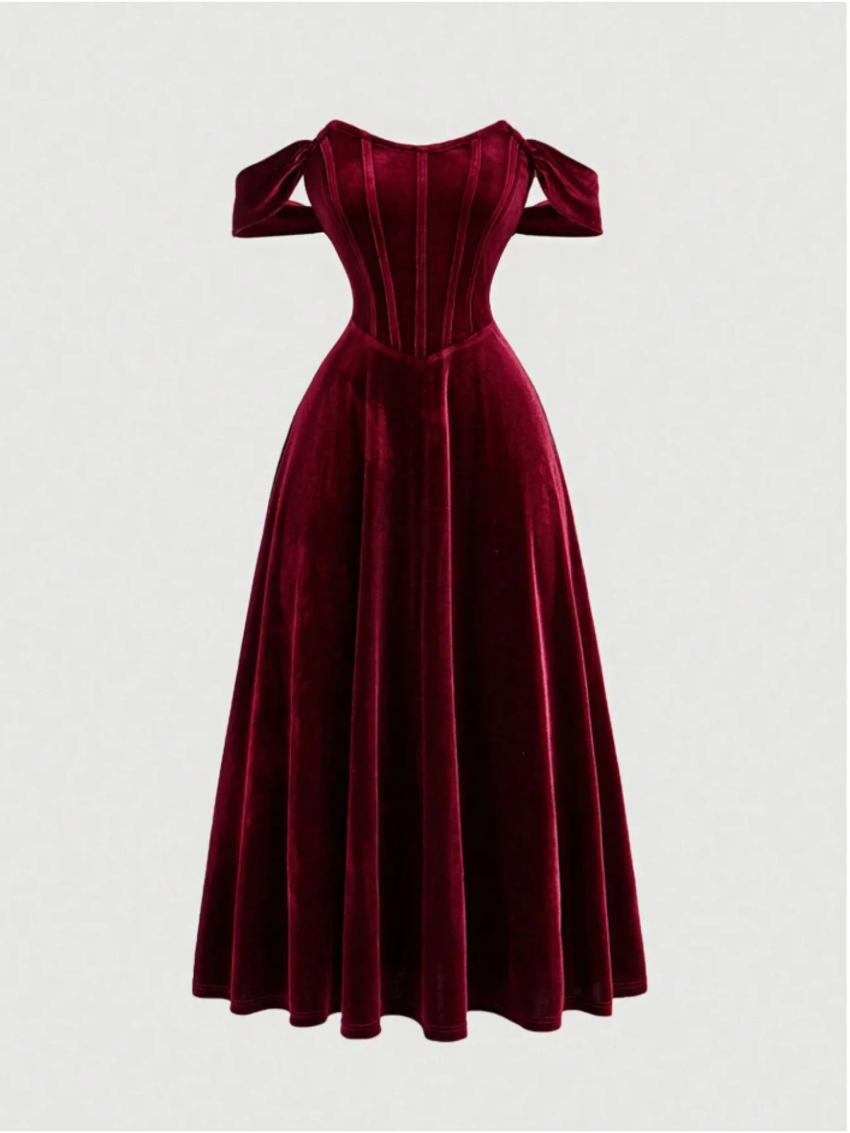 Va-Va Wine Red Velvet Dress