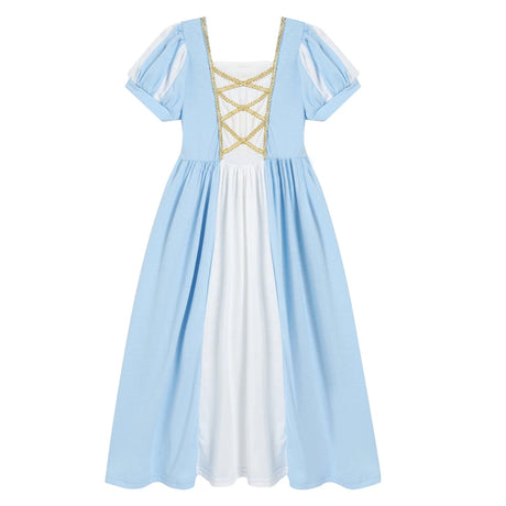Soft Princess Dress for Girls Kids Halloween Cosplay Belle Cinderella Aurora Melinda Snow White Costume