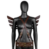Steampunk Winged Shoulder Armour Leather Bracers Cosplay Costumes