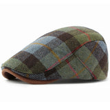 Winter Wool Plaid Cabbie Beret Caps
