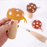 Wooden Mushroom Darning Kit Loom Complete Craft Supplies Sock Repair Kit Mending Tool For Embroidery DIY Crafts Clothes Fabric