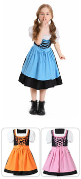 Girls German Dirndl Dress Oktoberfest Costume Witch Cosplay Costume