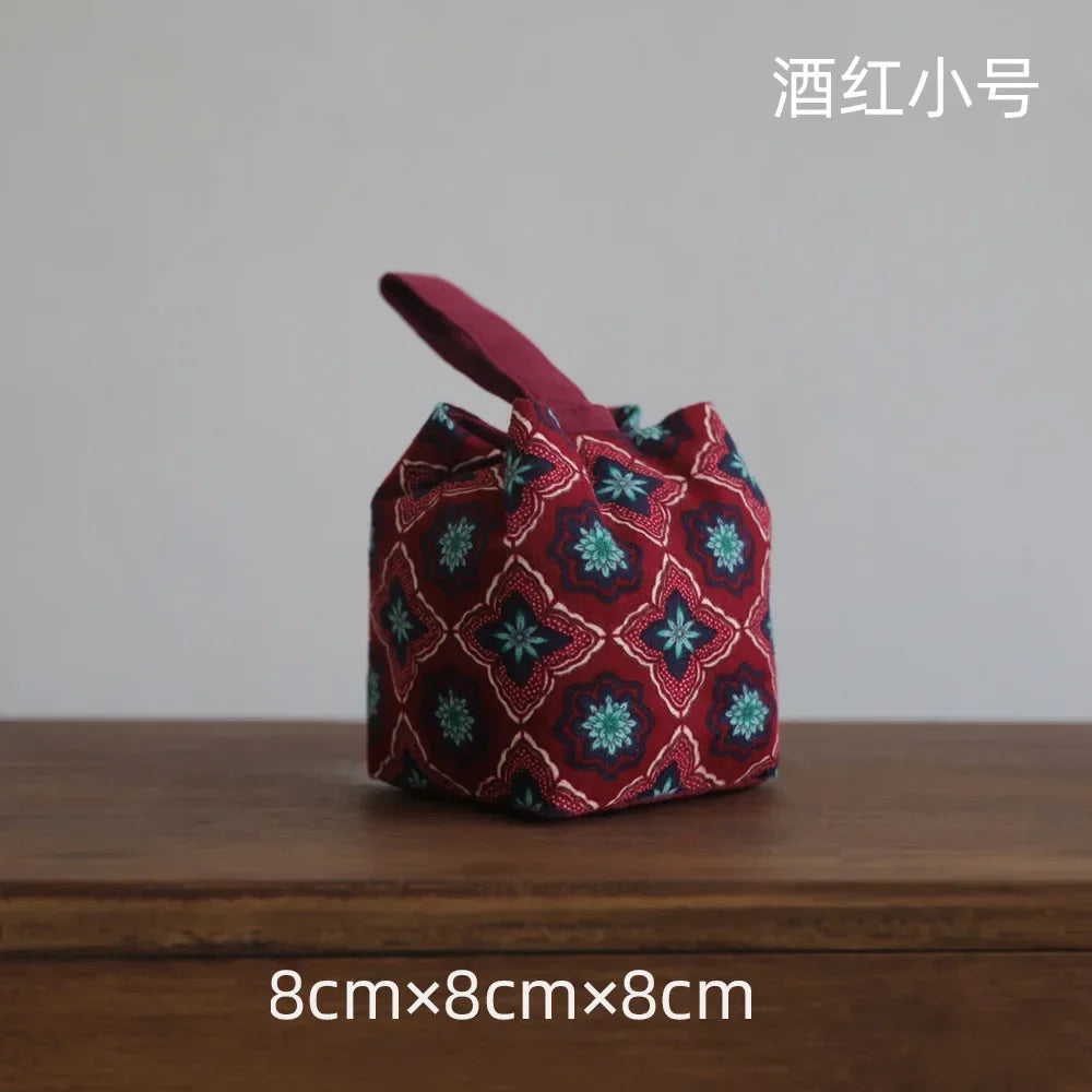 Padded Cotton Teacup Storage Bag Ceramic Glass Drawstring Bags Portable Organiser
