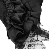 Lady Cataline's Black Ruffled Lace Gothic Overbust Corsets