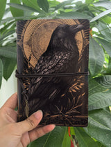 Dark Academia Crow Raven Journal A6 PU Leather Notebook Scrapbook