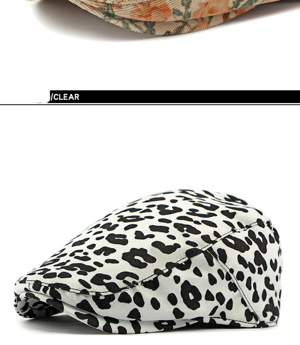 Winter Florals Cabbie Beret Caps